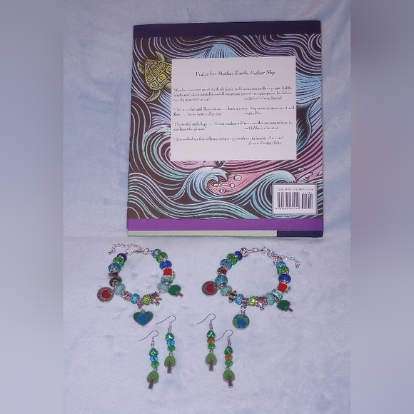 Earth Ocean Bracelet Earrings Book Of Poems - Picture 2 of 9